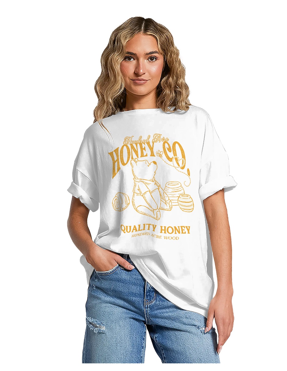 Playera manga corta coleccion caricatura cuello redondo para mujer Playera manga corta coleccion caricatura cuello redondo para mujer
