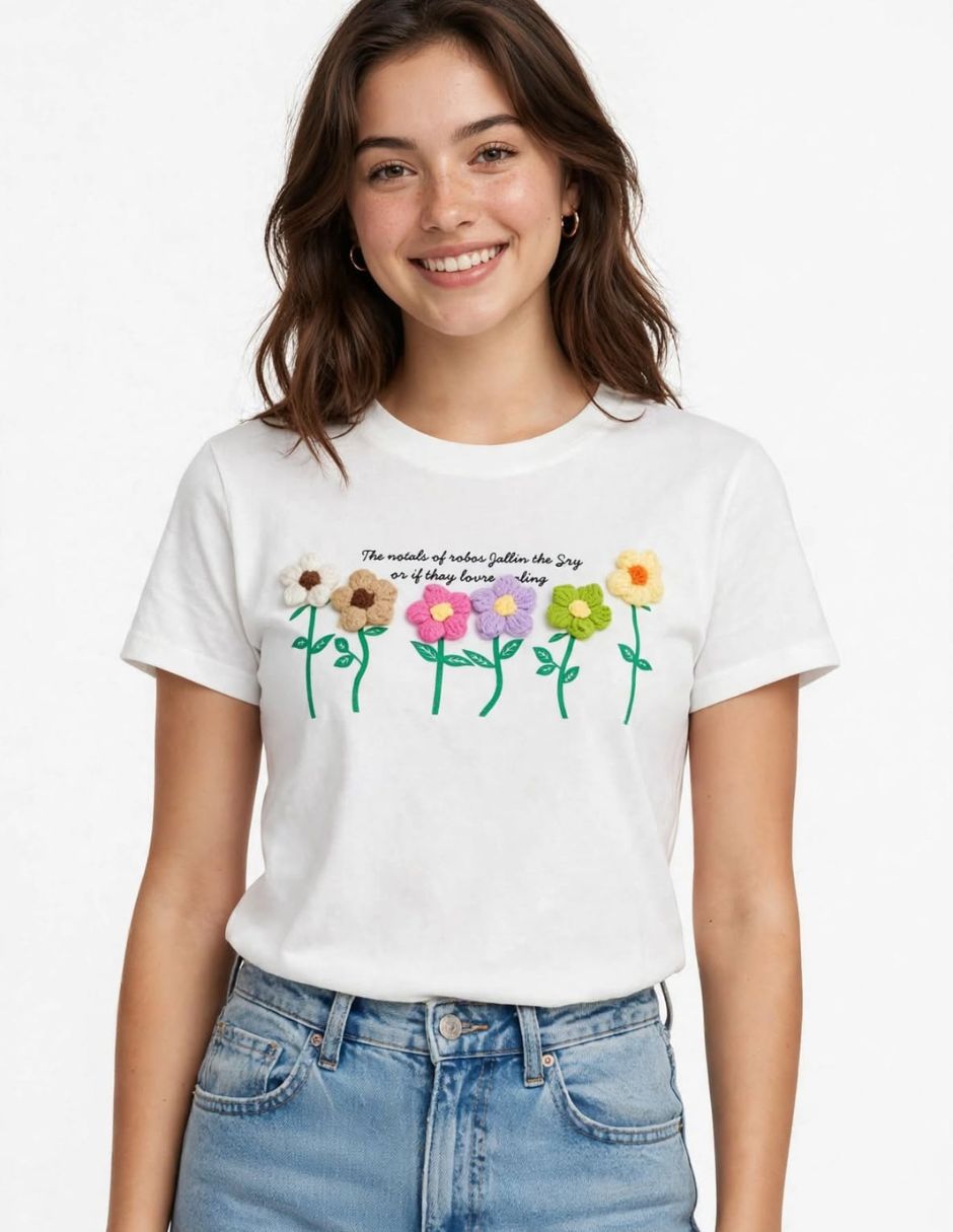 Playera manga corta cuello redondo mujer Playera manga corta cuello redondo mujer
