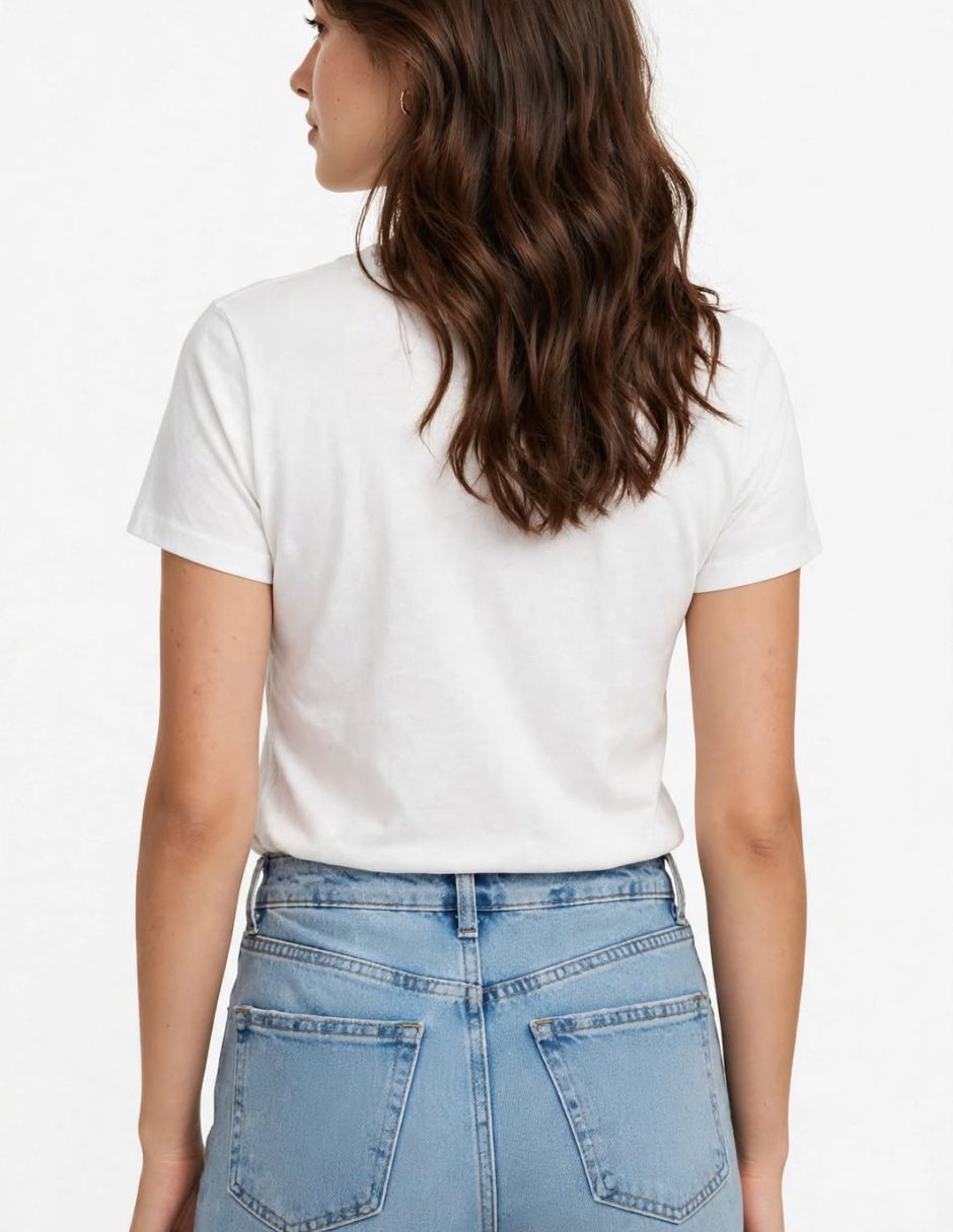 Playera manga corta cuello redondo mujer 4