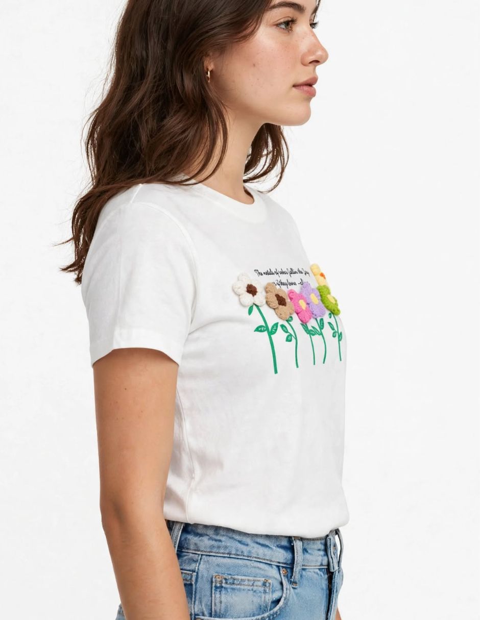 Playera manga corta cuello redondo mujer 3