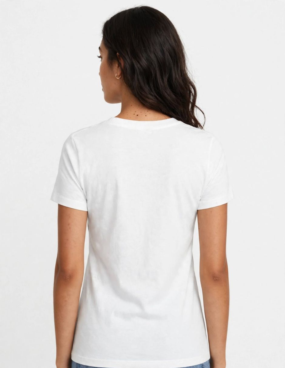 Playera manga corta cuello redondo para mujer 4