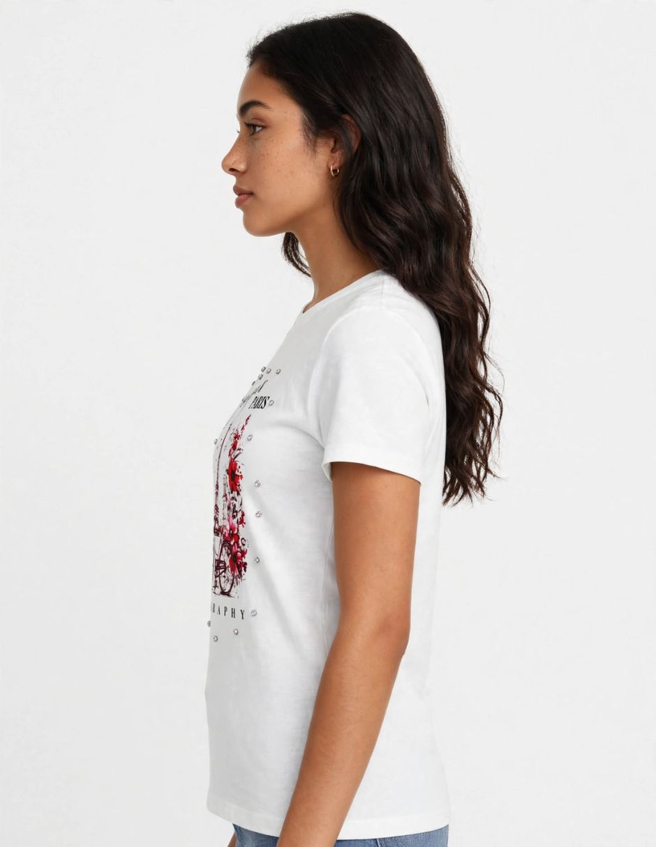 Playera manga corta cuello redondo para mujer 3