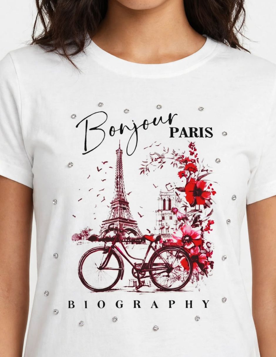 Playera manga corta cuello redondo para mujer 2