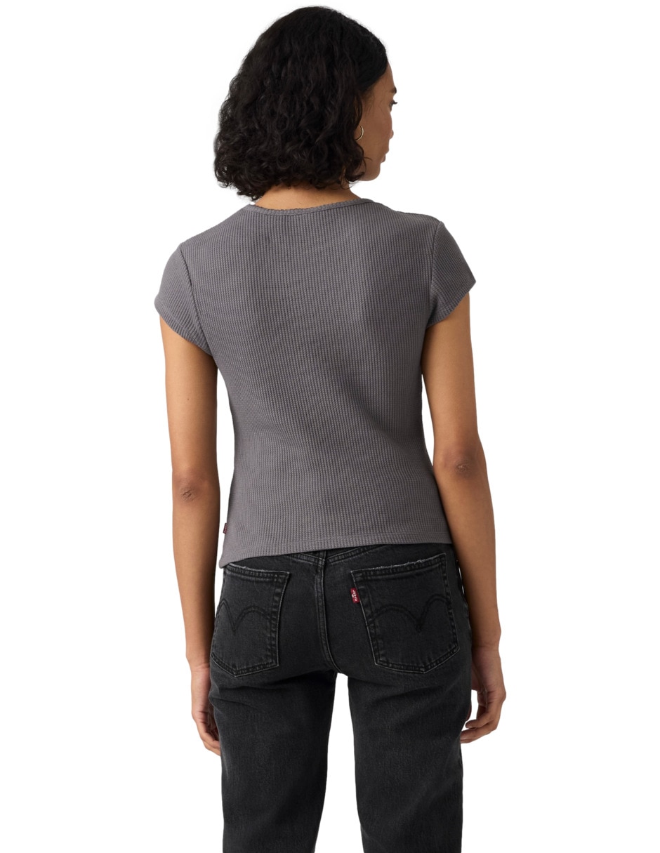 Playera manga corta cuello redondo para mujer 2