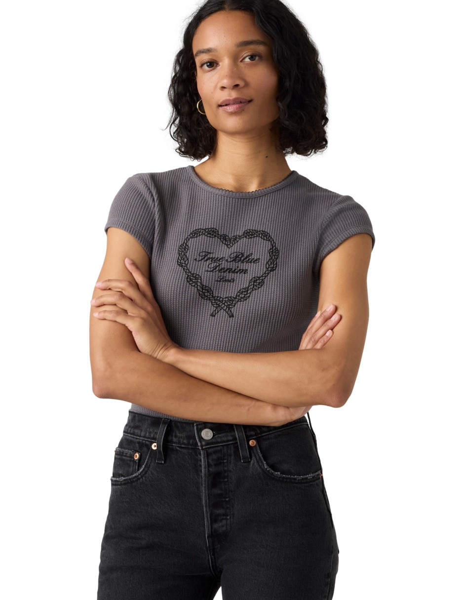 Playera manga corta cuello redondo para mujer 3