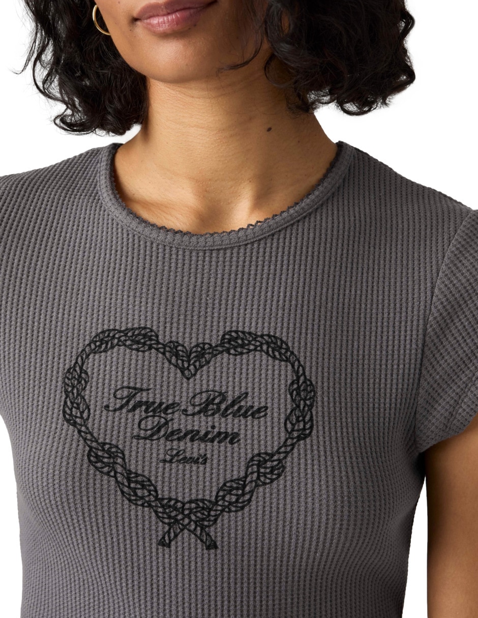 Playera manga corta cuello redondo para mujer 4