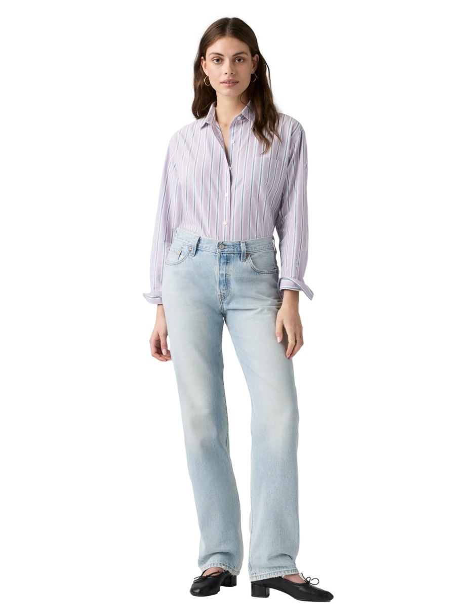Jeans relajado media cintura 501 para mujer 5