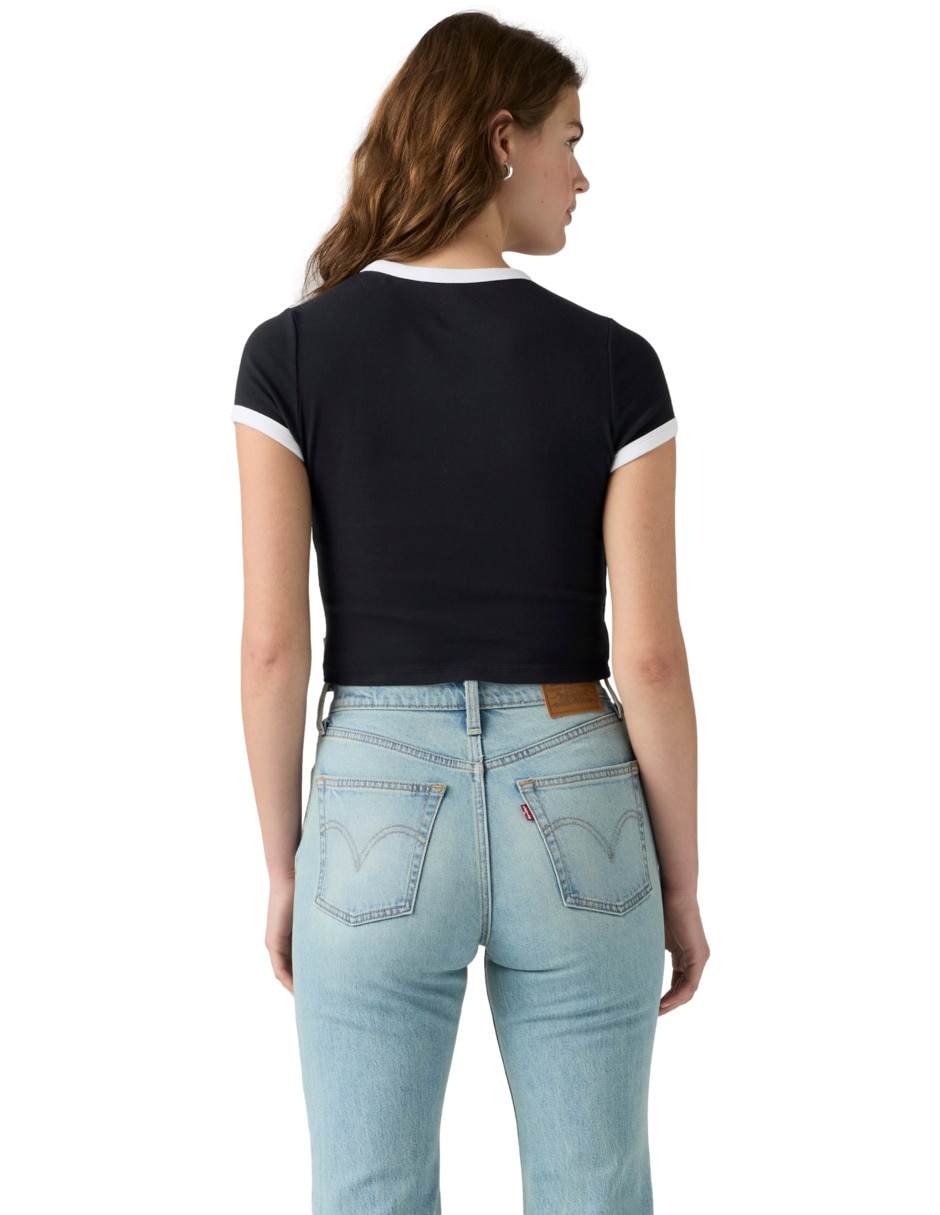 Playera manga corta cuello redondo para mujer 2