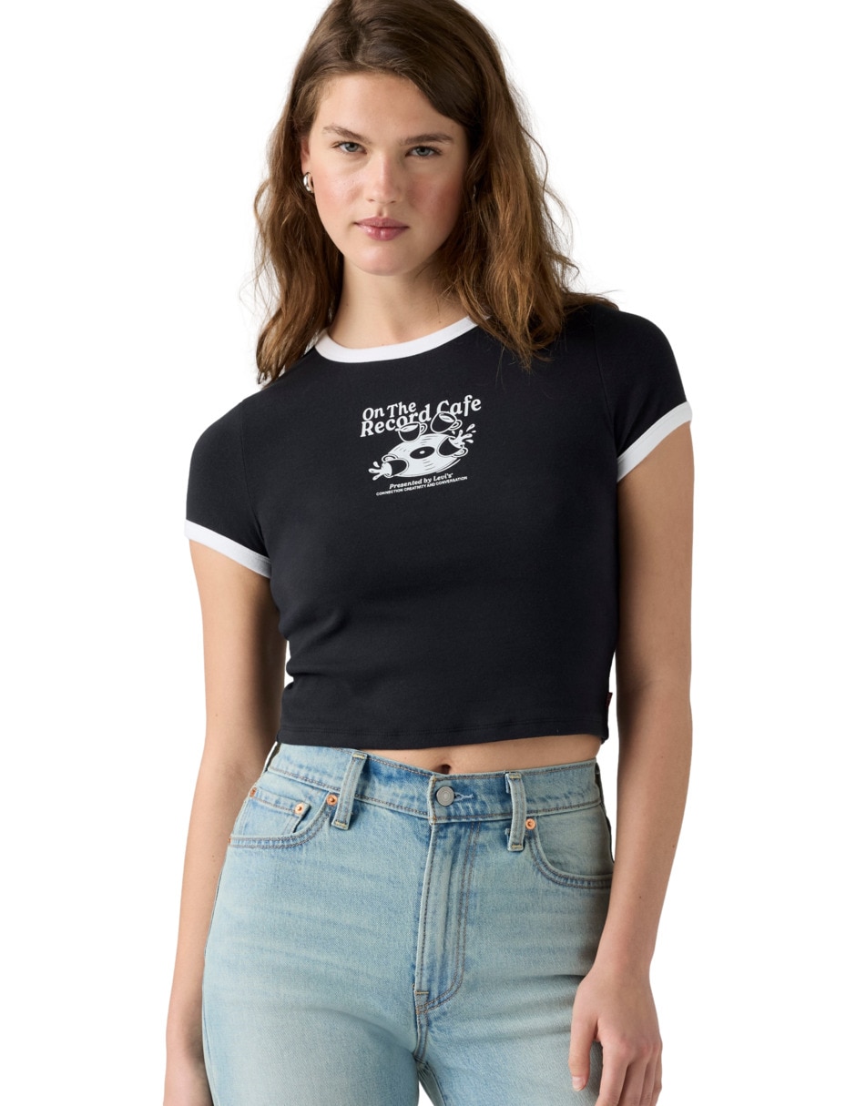 Playera manga corta cuello redondo para mujer 3