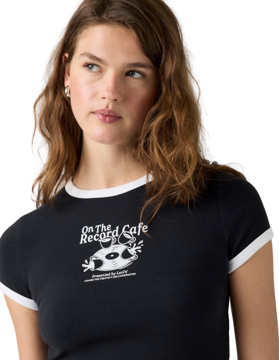 Playera manga corta cuello redondo para mujer 4