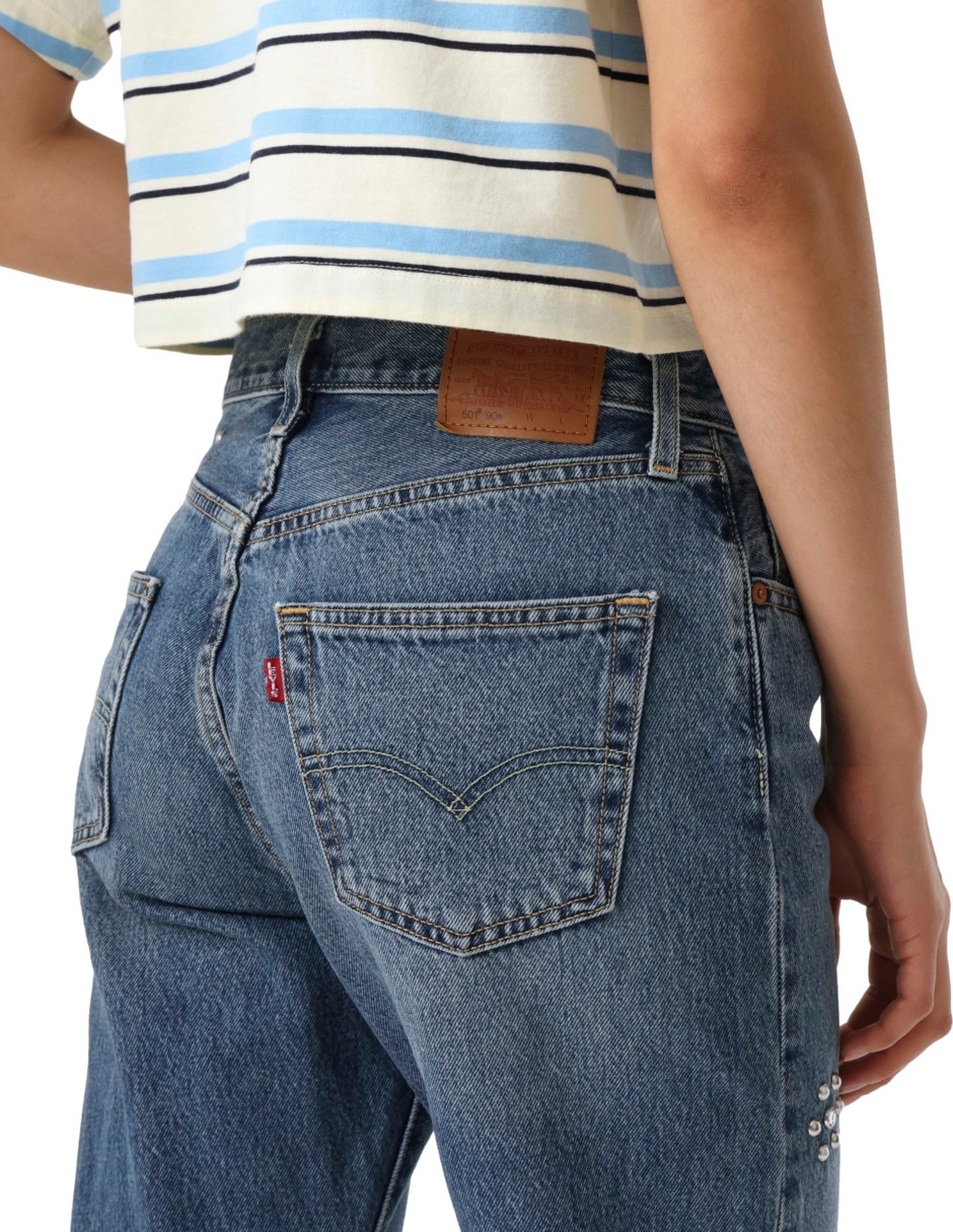 Jeans relajado media cintura 501 para mujer 4