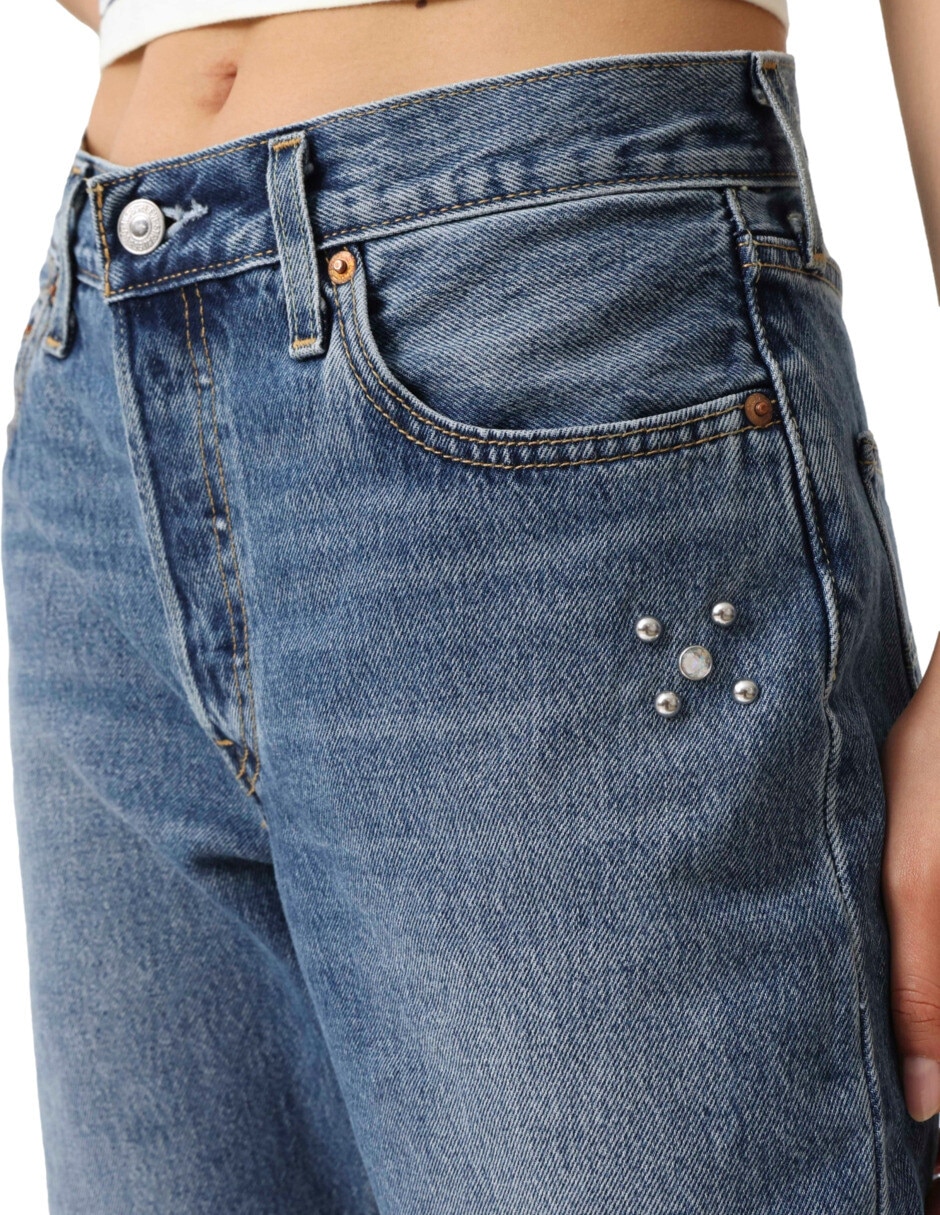 Jeans relajado media cintura 501 para mujer 5