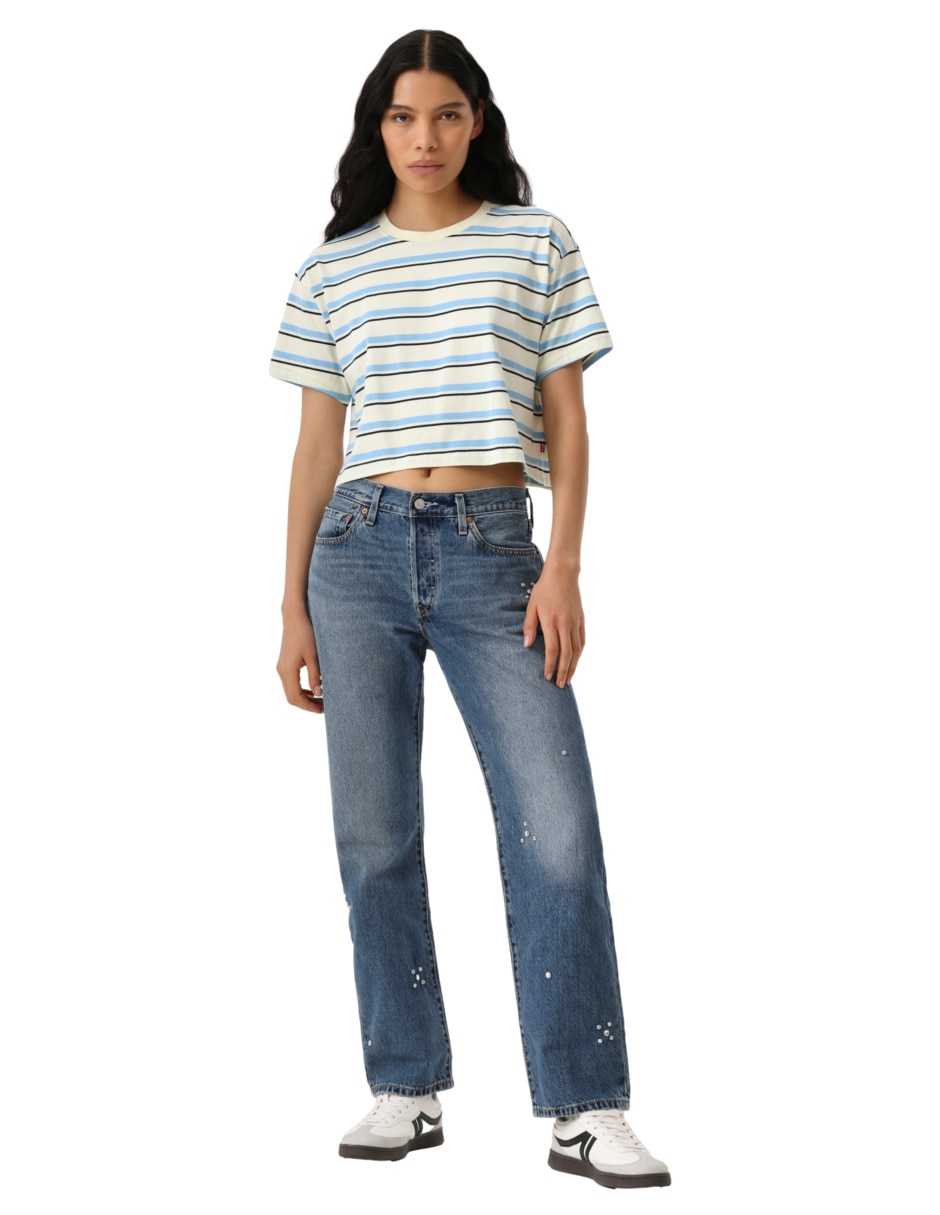 Jeans relajado media cintura 501 para mujer 6