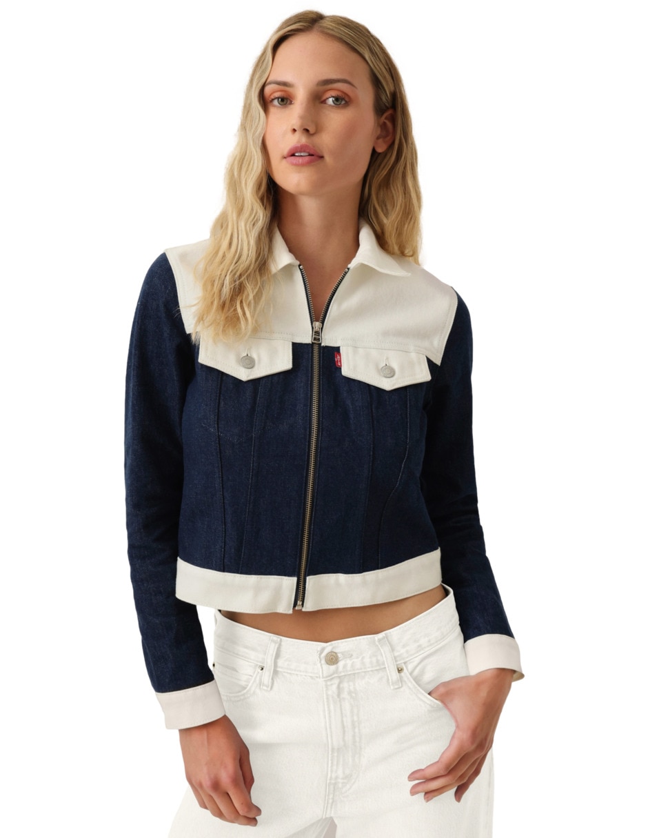 Chamarra denim de algodón para mujer Chamarra denim de algodón para mujer