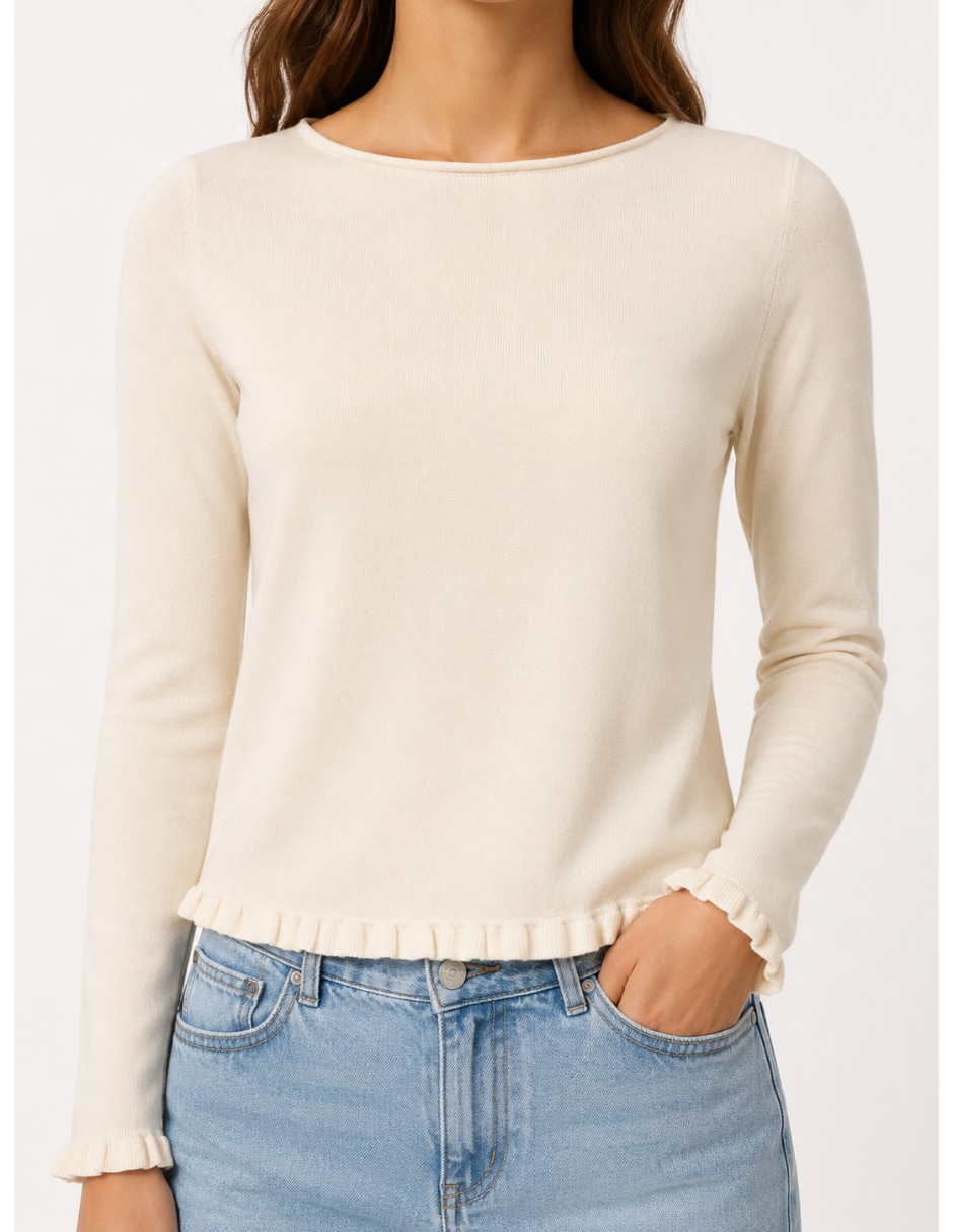 Suéter cuello redondo para mujer