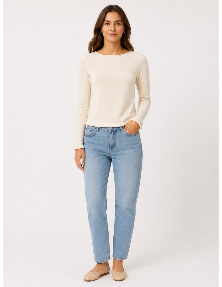 Suéter cuello redondo para mujer 2