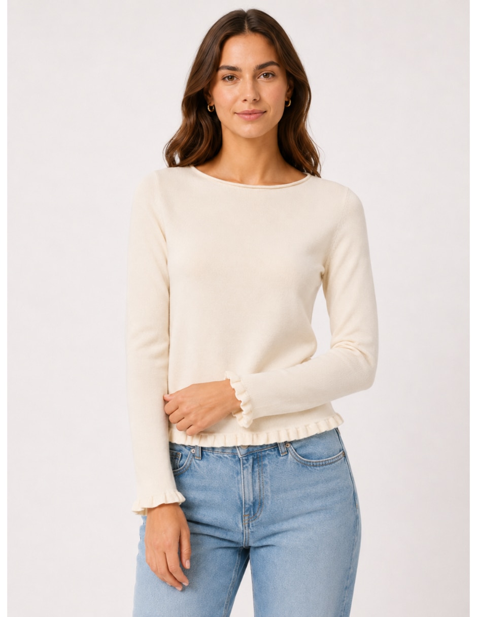 Suéter cuello redondo para mujer 4