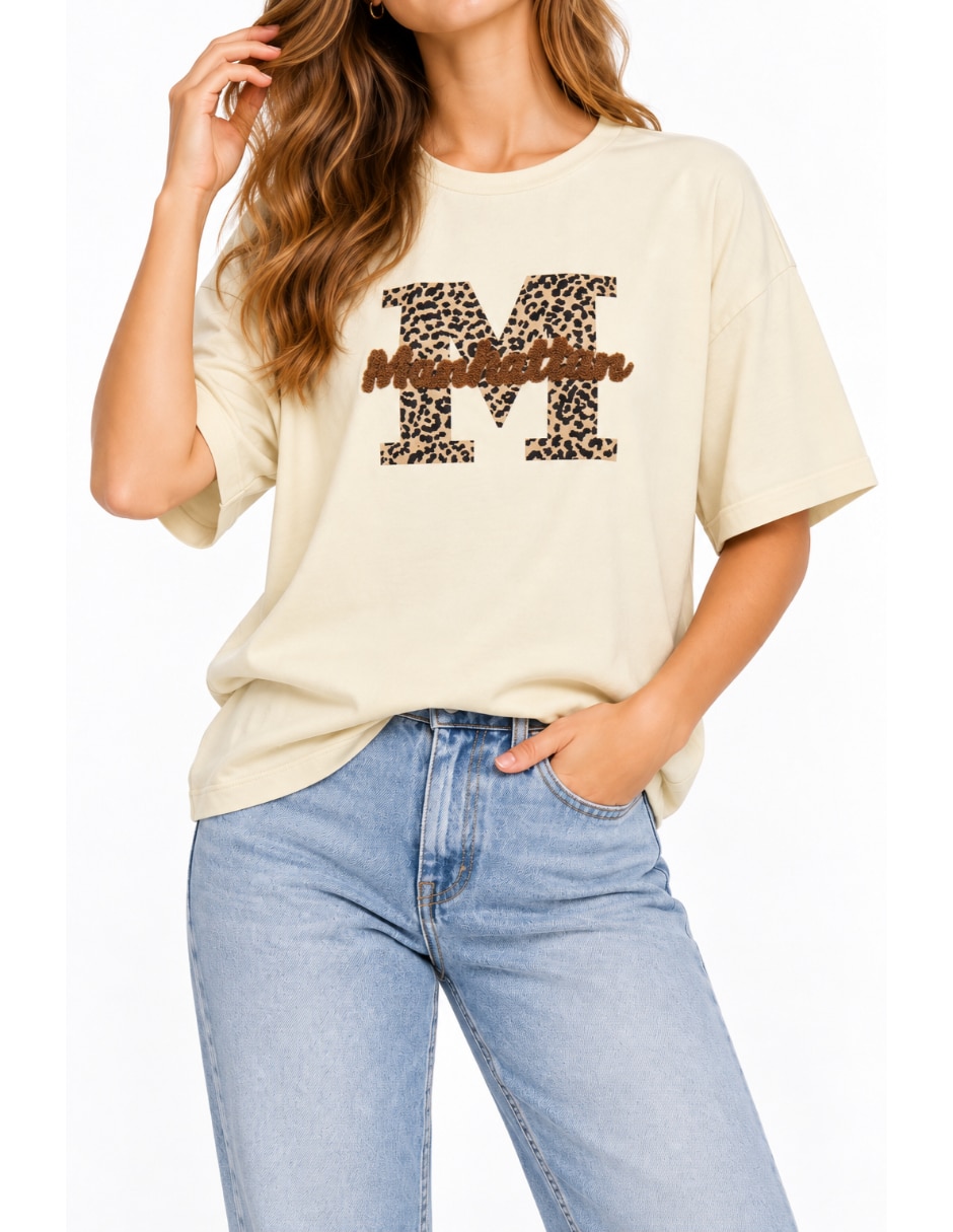 Playera manga corta cuello redondo para mujer Playera manga corta cuello redondo para mujer