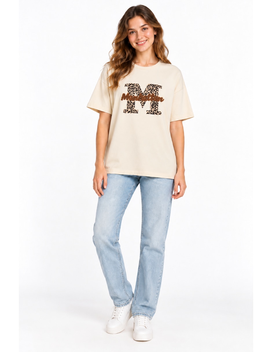 Playera manga corta cuello redondo para mujer 3