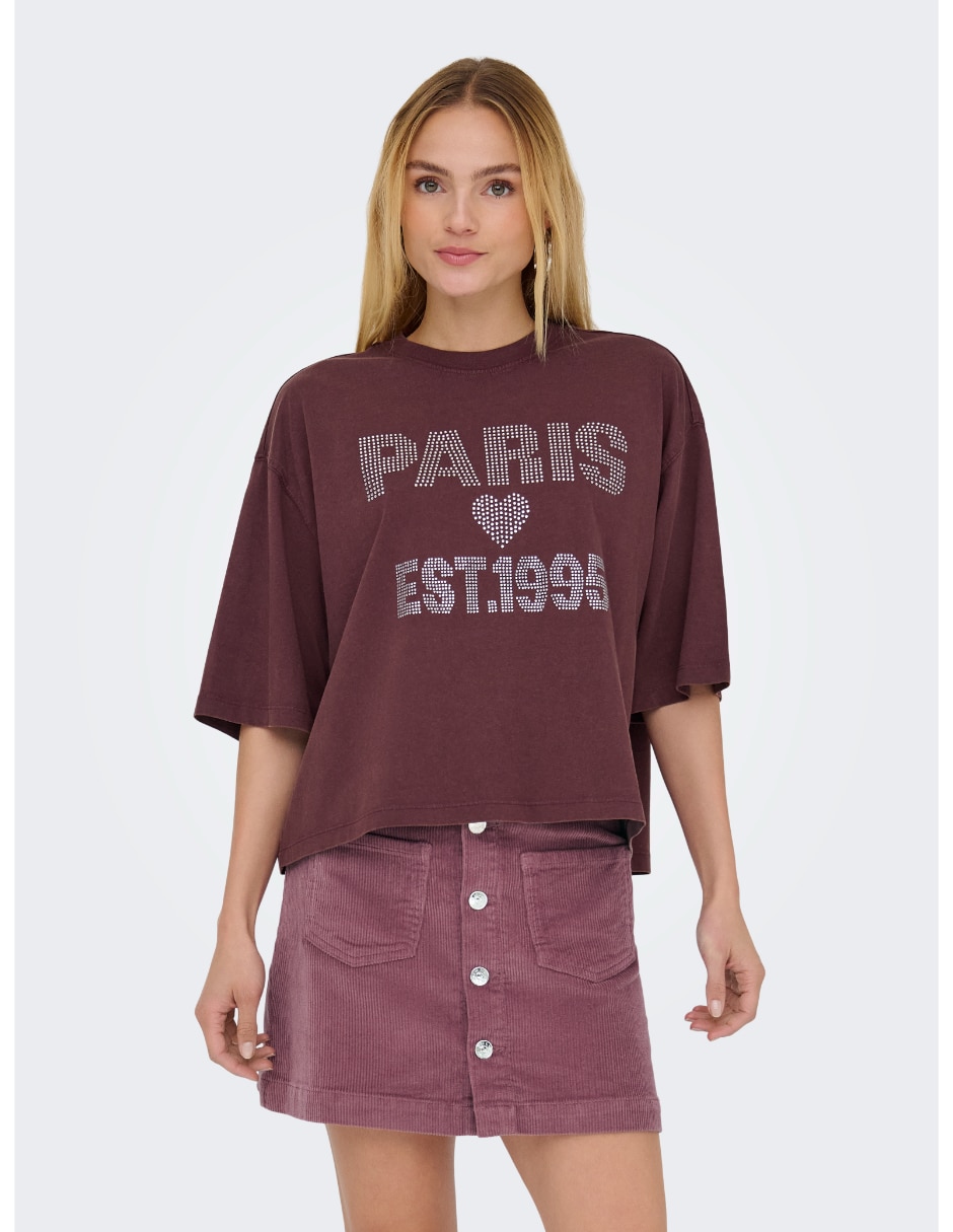 Playera manga corta cuello redondo para mujer Playera manga corta cuello redondo para mujer