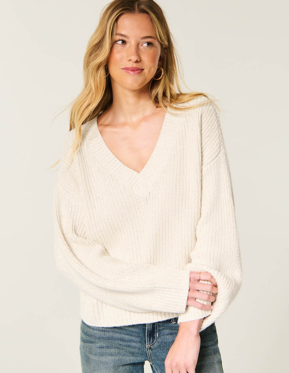 Suéter cuello v para mujer 2