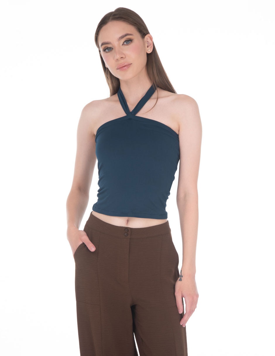 Top escote regular tirante ajustable Top escote regular tirante ajustable