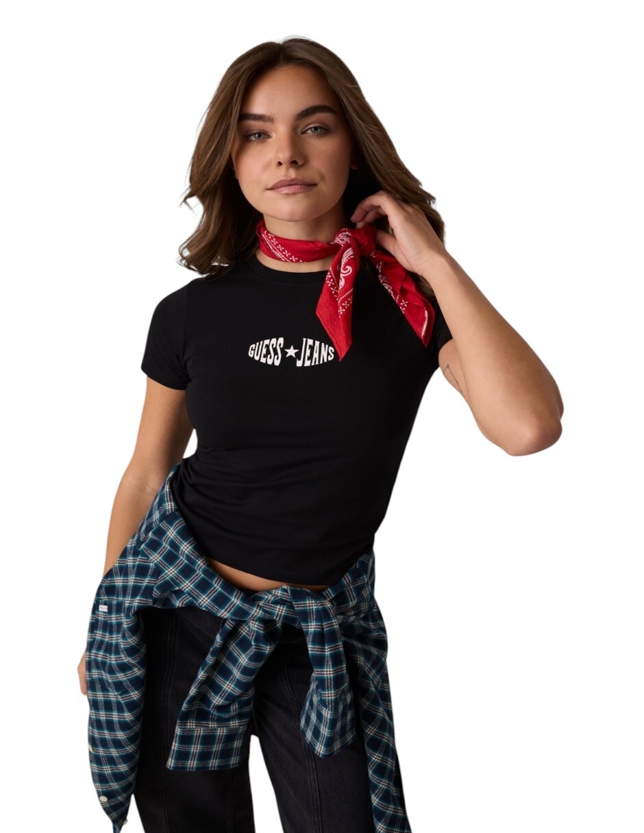 Playera manga corta cuello redondo para mujer Playera manga corta cuello redondo para mujer