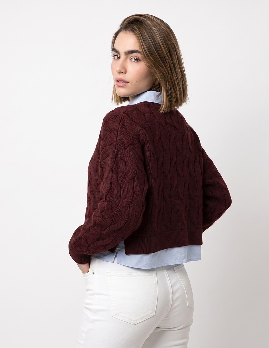Suéter cuello camisero para mujer 3