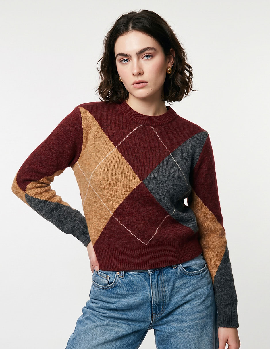 Suéter cuello redondo para mujer
