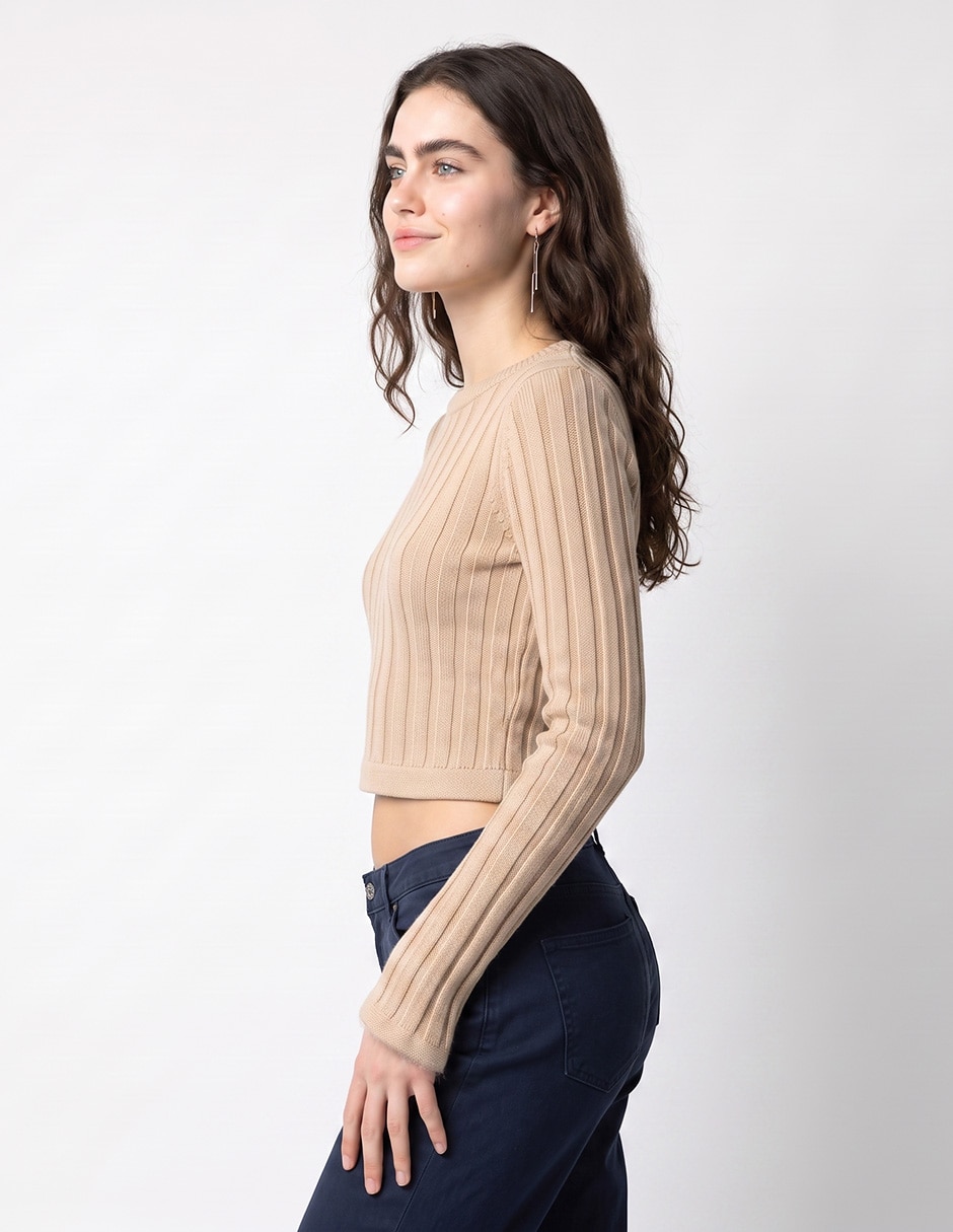 Suéter cuello redondo para mujer 2