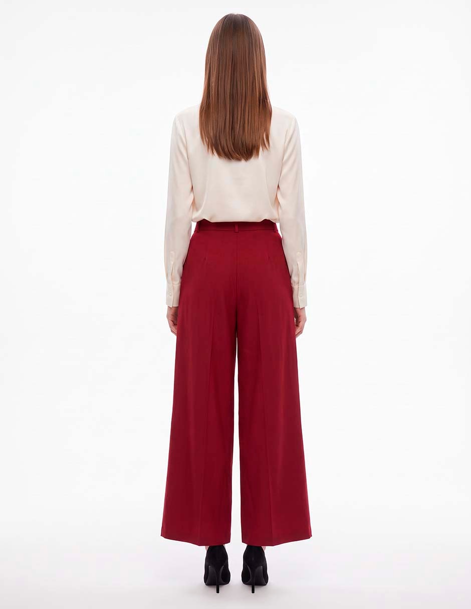 Pantalón con pinzas wide leg para mujer 3