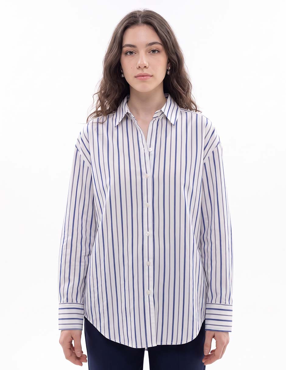 Blusa camisera manga larga para mujer 1