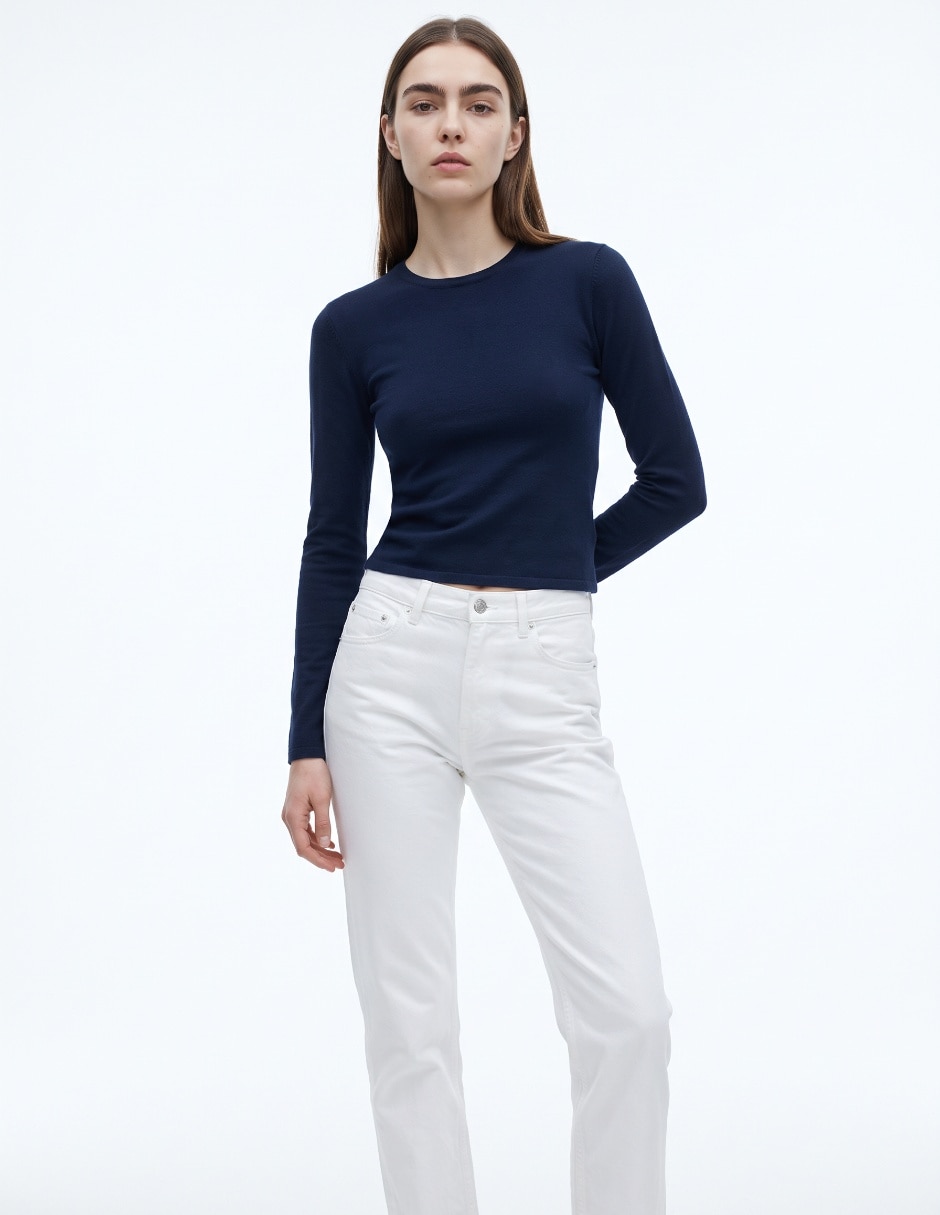 Playera manga Larga cuello redondo para mujer Playera manga Larga cuello redondo para mujer