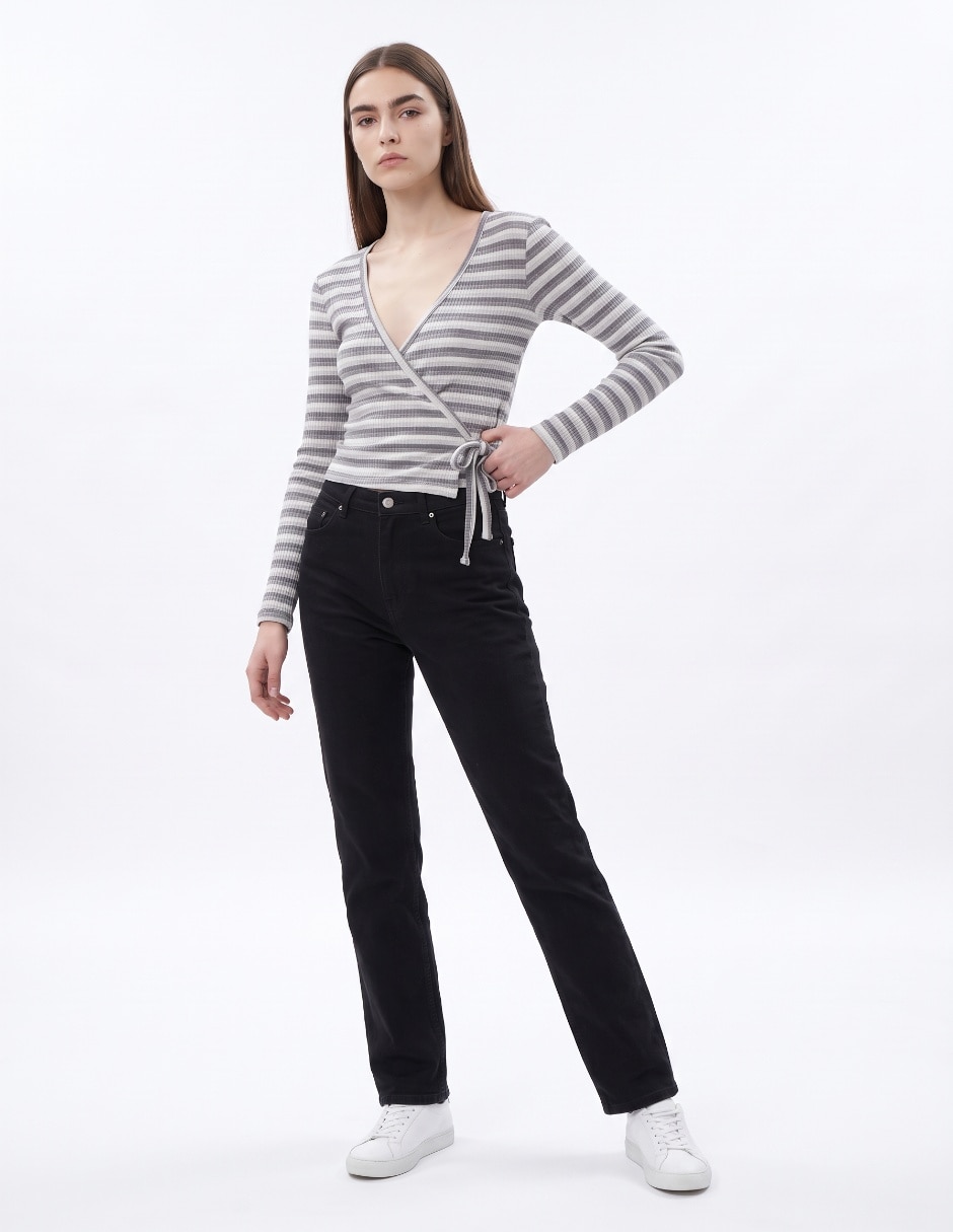 Suéter cuello cruzado para mujer 3