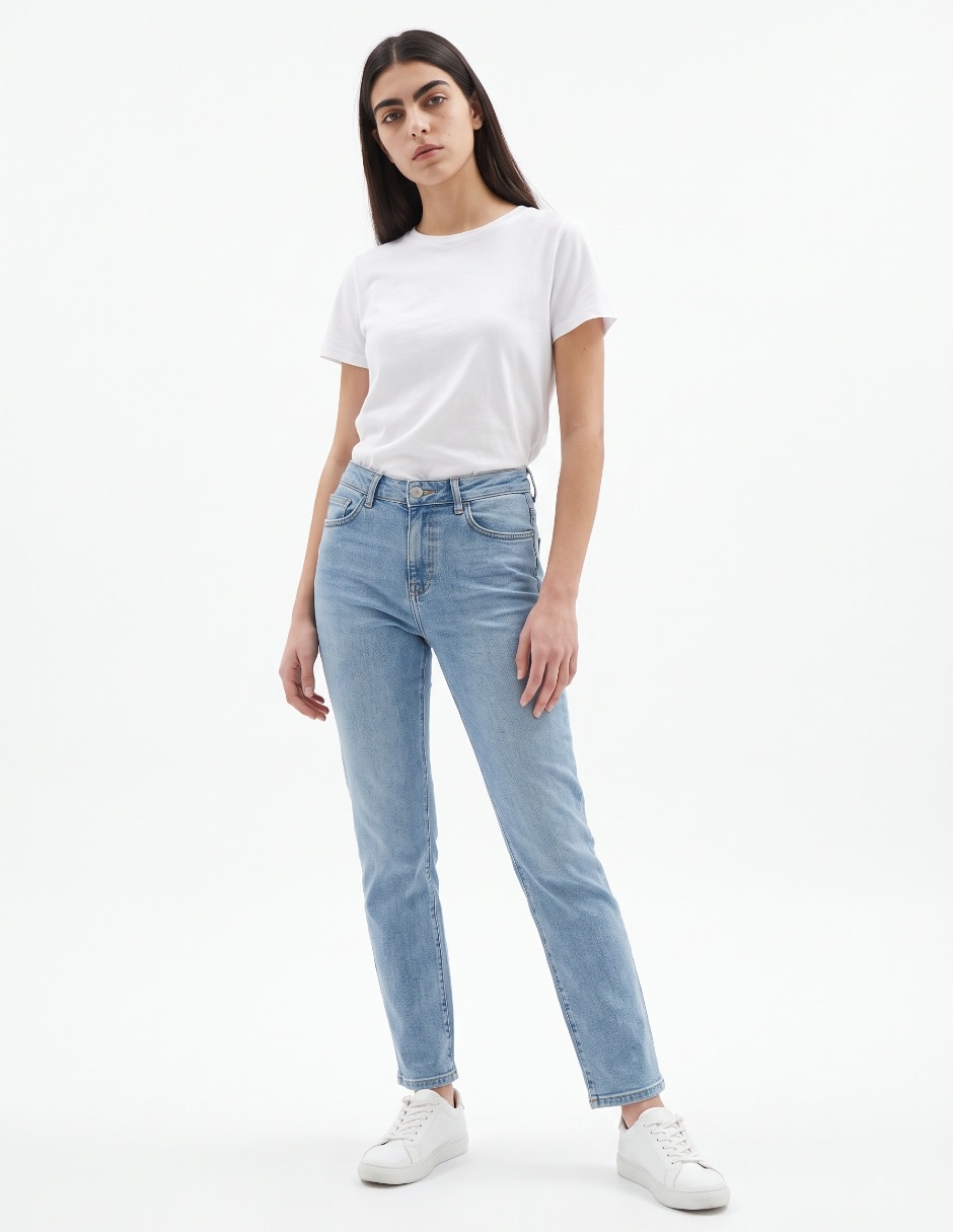 Jeans relaxed wide leg para mujer 4