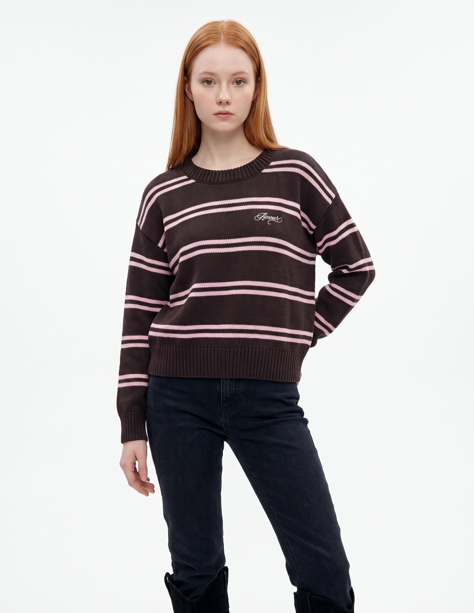 Suéter cuello redondo para mujer