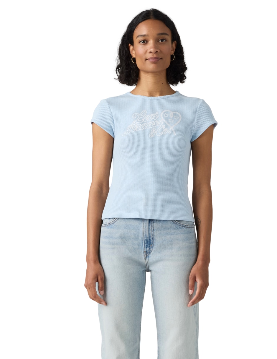 Playera manga corta cuello redondo mujer Playera manga corta cuello redondo mujer