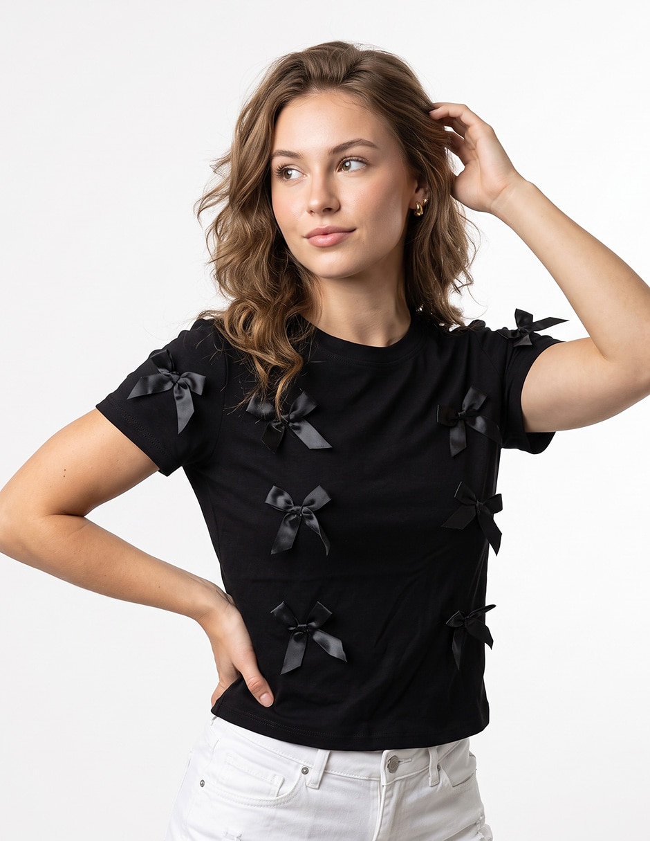 Playera manga corta cuello redondo para mujer Playera manga corta cuello redondo para mujer