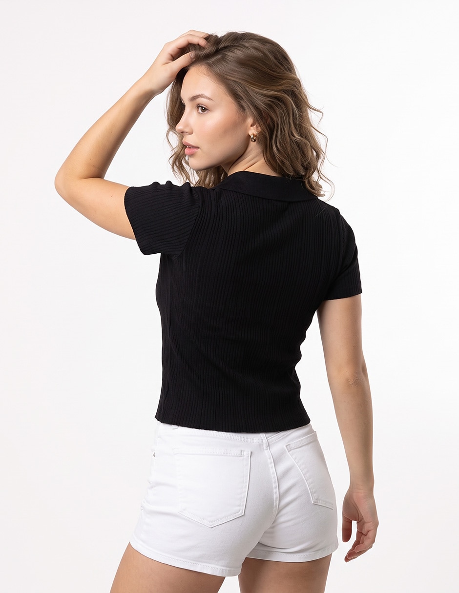 Playera manga corta cuello redondo para mujer 2