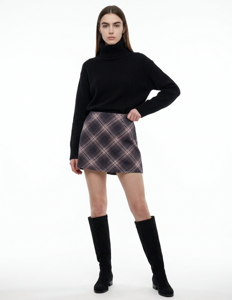 Falda mini a la cintura para mujer Falda mini a la cintura para mujer