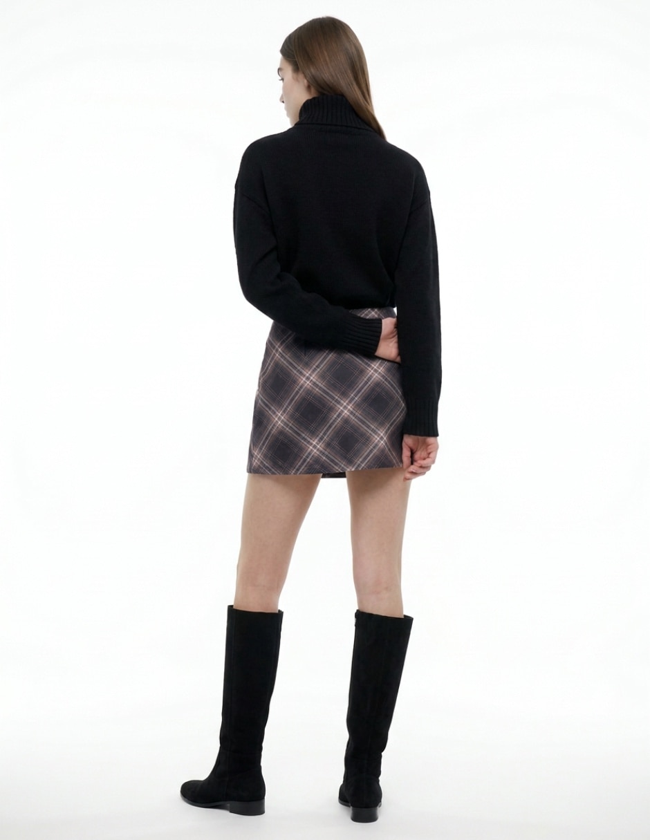 Falda mini a la cintura para mujer 2