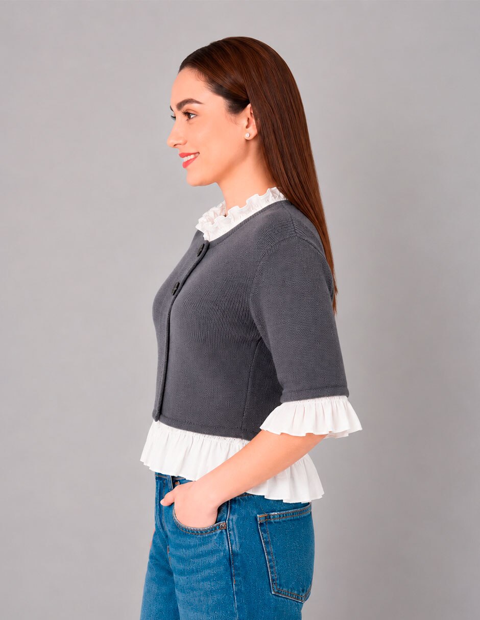 Suéter cuello redondo para mujer 2
