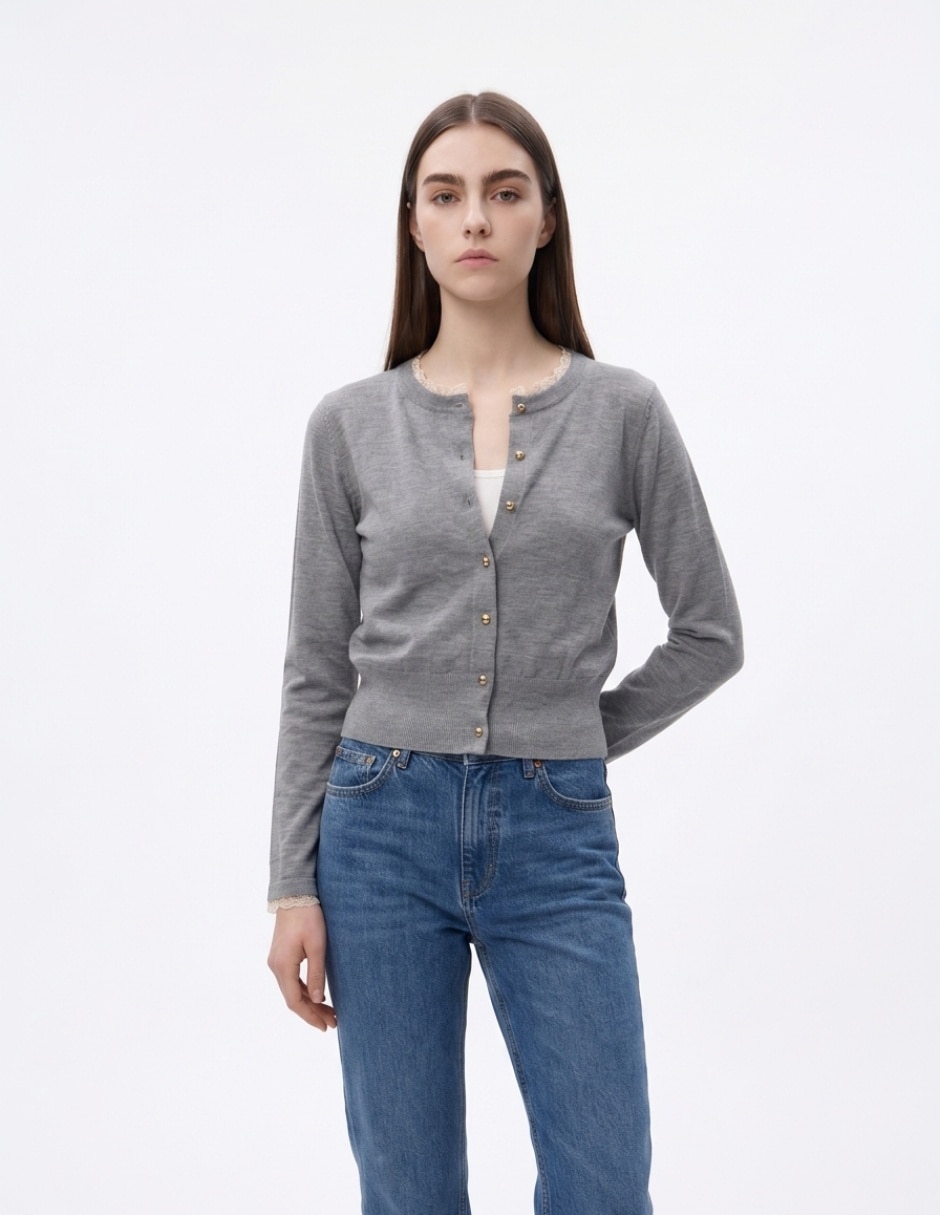 Suéter cuello redondo para mujer