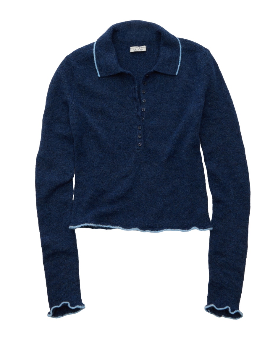 Suéter cuello polo para mujer