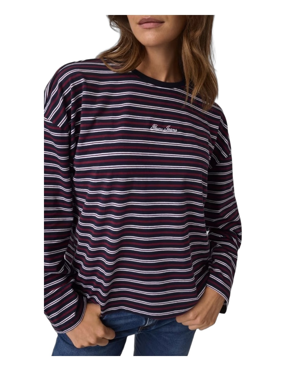 Manga larga cuello redondo para mujer 3