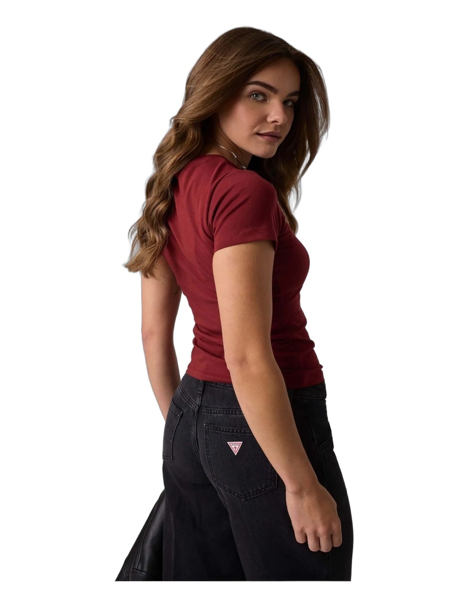 Playera manga corta cuello redondo para mujer 3