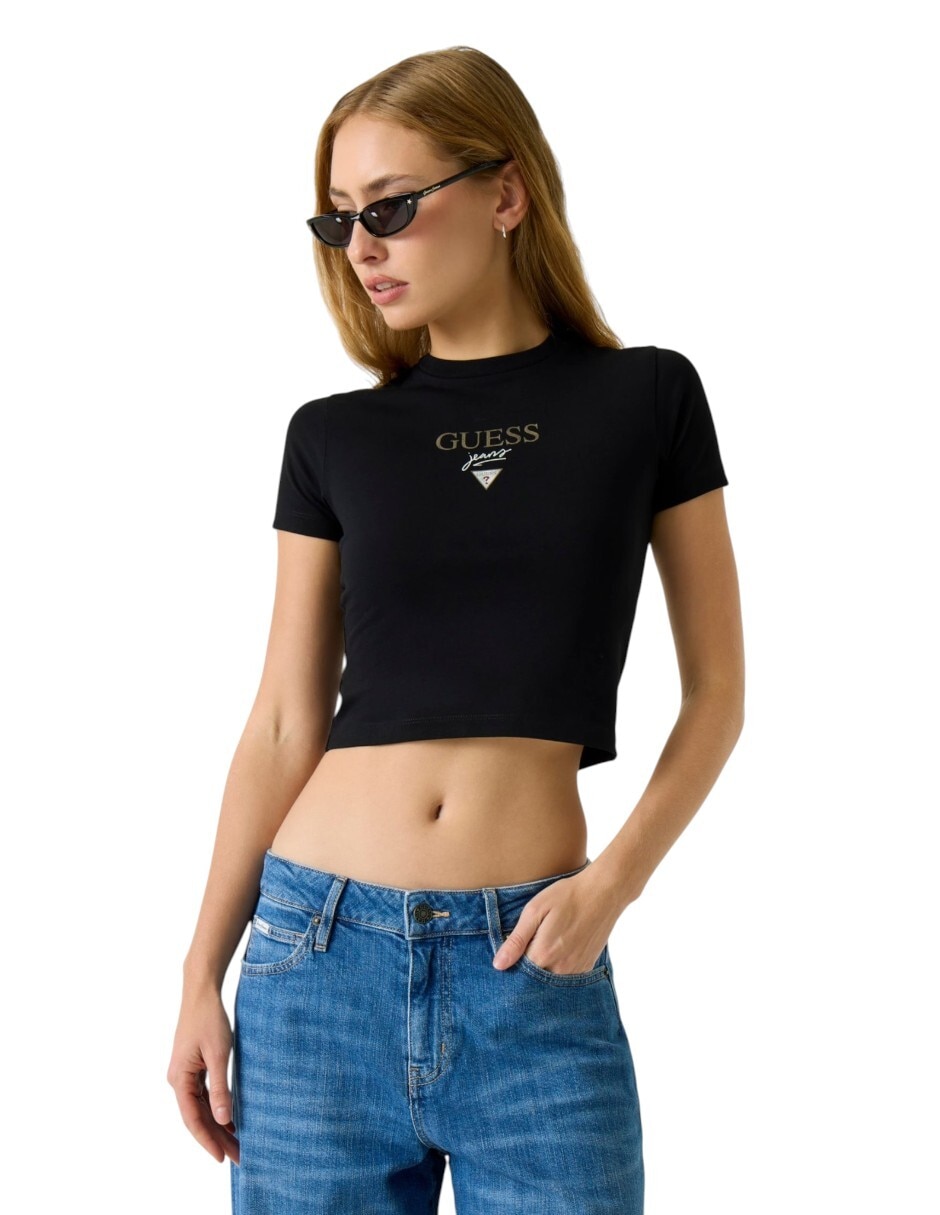 Playera manga corta cuello redondo para mujer Playera manga corta cuello redondo para mujer