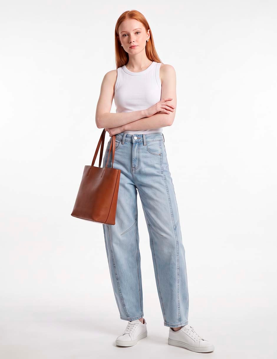 Jeans relaxed barrel para mujer 3