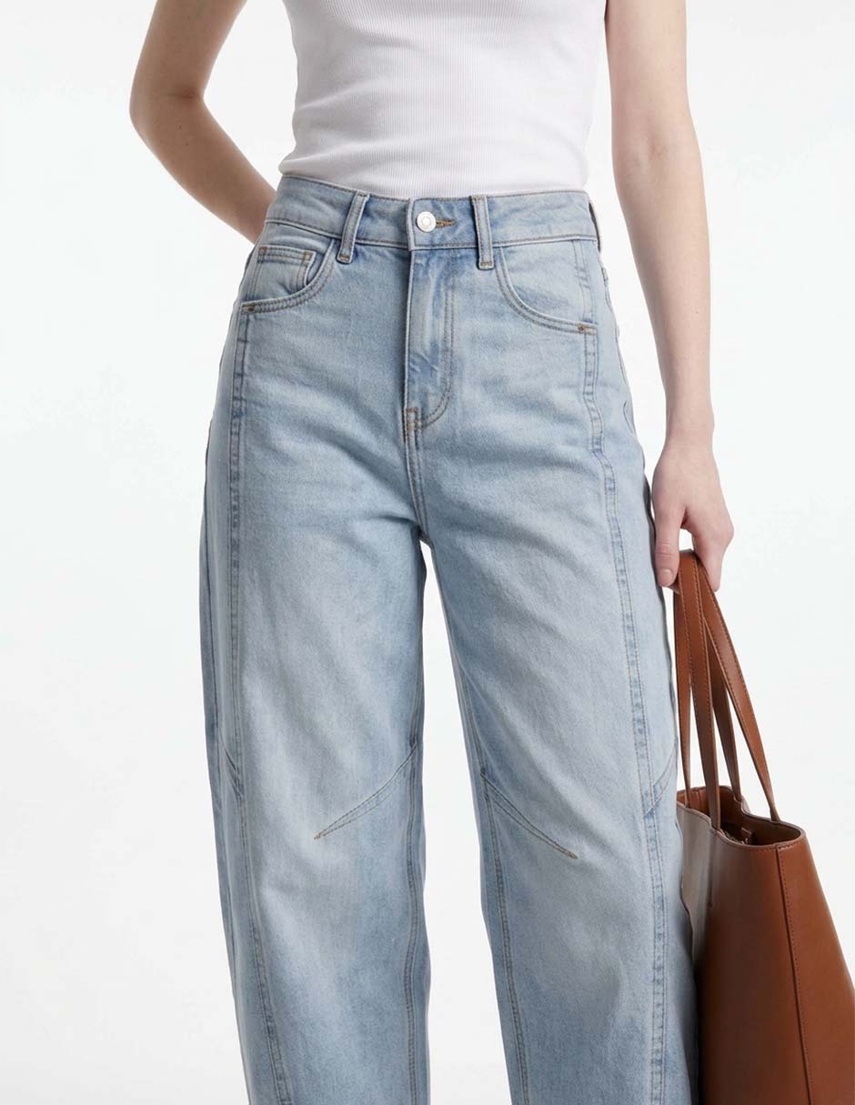 Jeans relaxed barrel para mujer 2