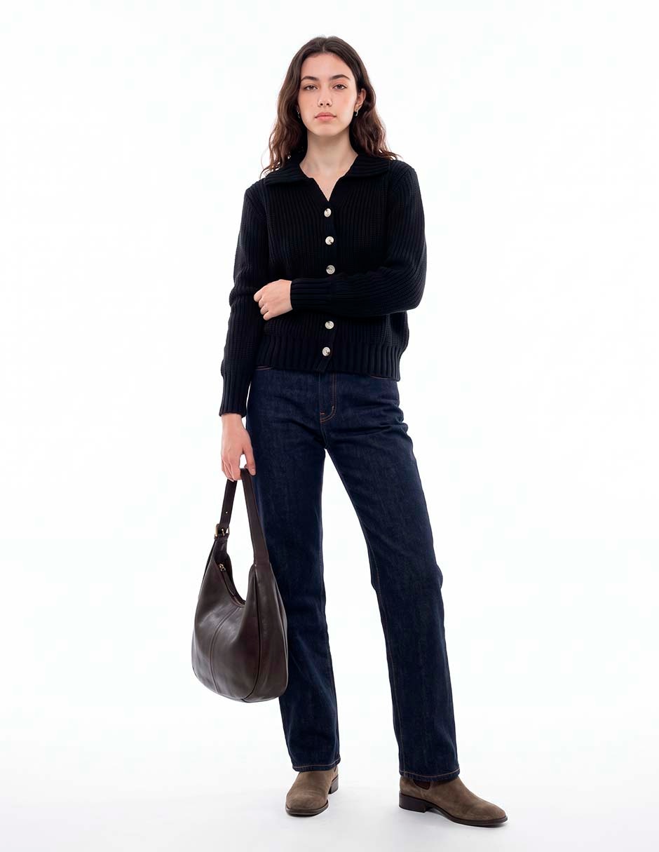 Suéter cuello polo para mujer 4